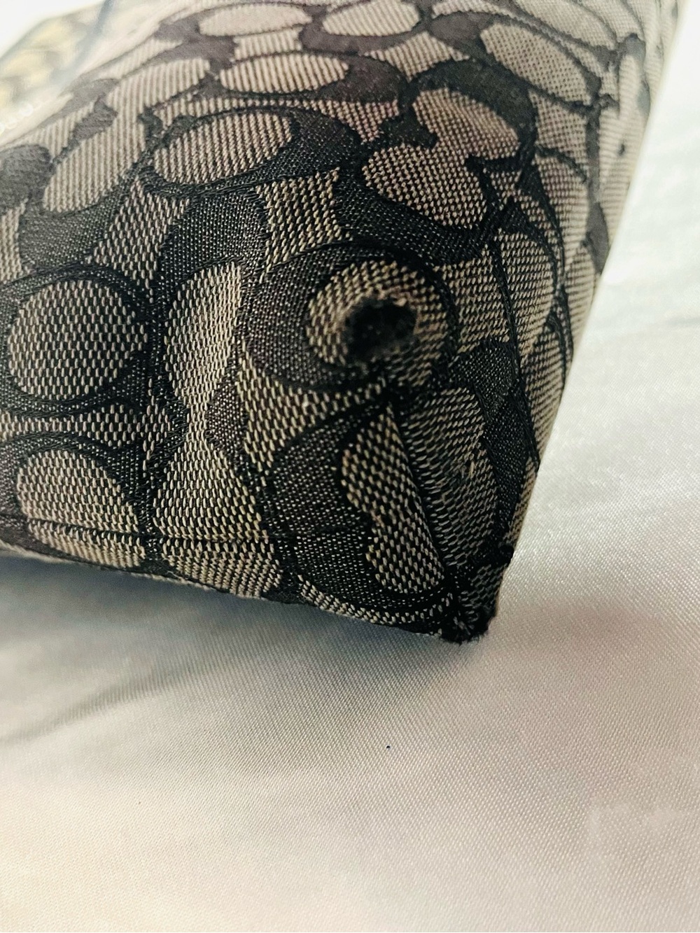 Coach Signature File Crossbody Bag F32203 Charcoal Black Jacquard Leather Trim - Picture 8 of 16
